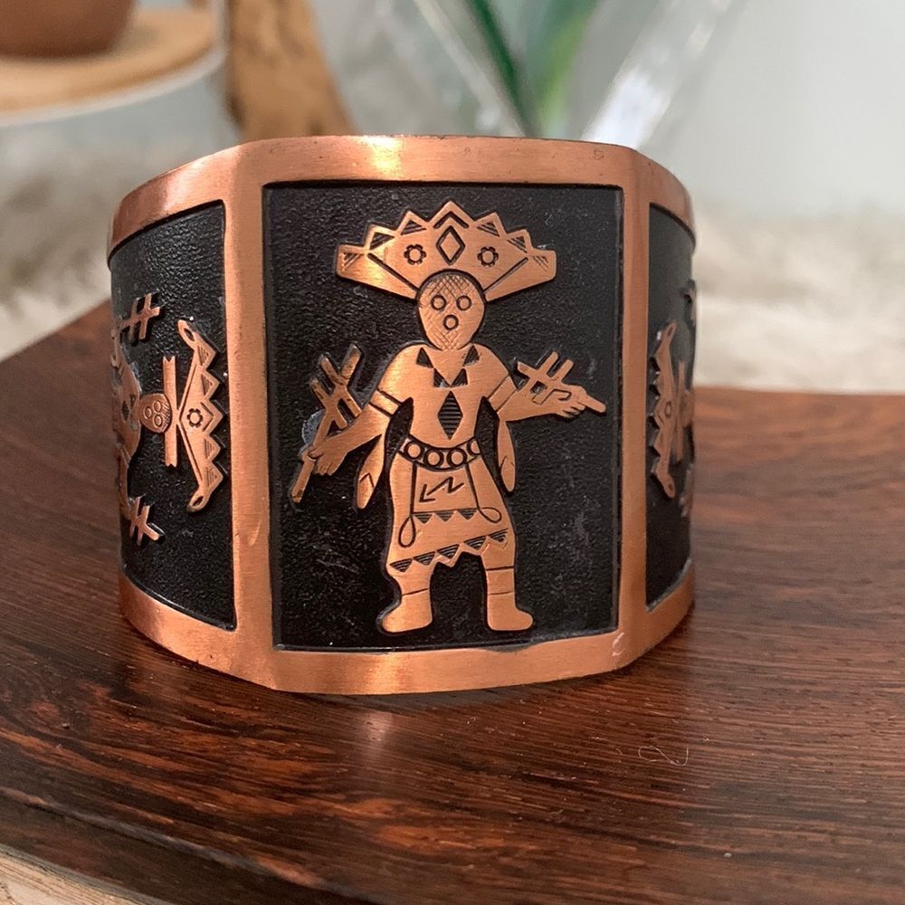 Aztec Kachina Cuff Vintage Solid‎ Copper